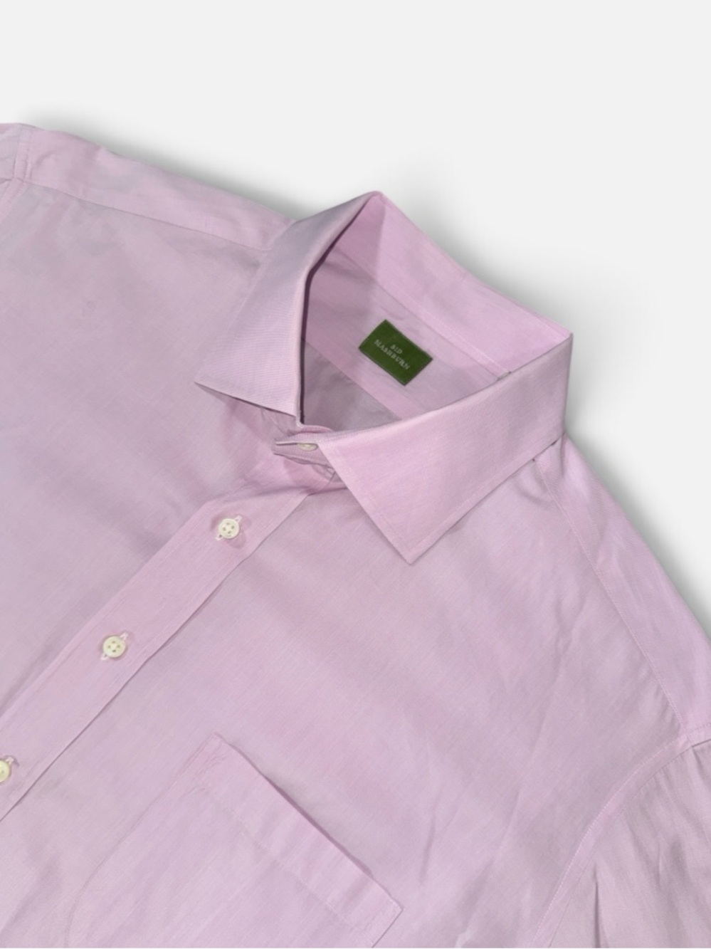 Sid Mashburn mens 17.5 34 pink solid 100% cotton dress shirt EUC